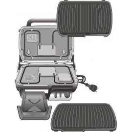 Tefal GC3050 Ultra Compact Τοστιέρα Γκριλιέρα με Αποσπώμενες Πλάκες για 4 Τοστ 2000W