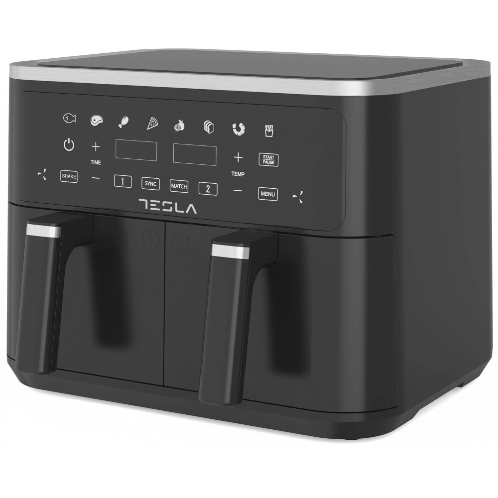 Tesla AF900BSD Air Fryer με Διπλό Αποσπώμενο Κάδο 9lt Μαύρο