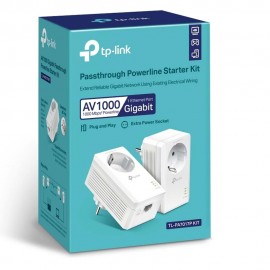 TP-LINK TL-PA7017P KIT v4 Powerline Διπλό για Ενσύρματη Σύνδεση με Passthrough Πρίζα και Θύρα Gigabit Ethernet