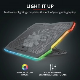 Trust GXT 1126 Aura Cooling Pad για Laptop έως 17.3" με 1 Ανεμιστήρα και Φωτισμό