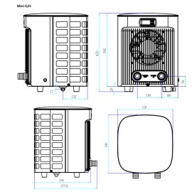 Αντλία θερμότητας Πισίνας Zealux MINI Q - 2.5kW για 10 m3 pool